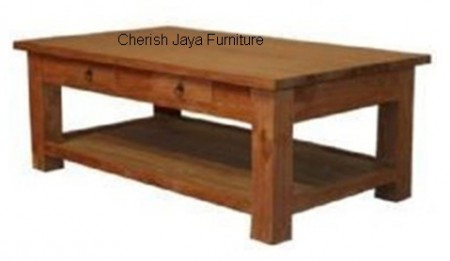 Code: SJAT 034 Name: Simplicity Coffee Table 2 drwrs With shelf Size: W=120 x D=75 x H=45 cm Leg=10 cm Size: W=140 x D=80 x H=45 cm Leg=10 cm Wood: Solid Teakwood